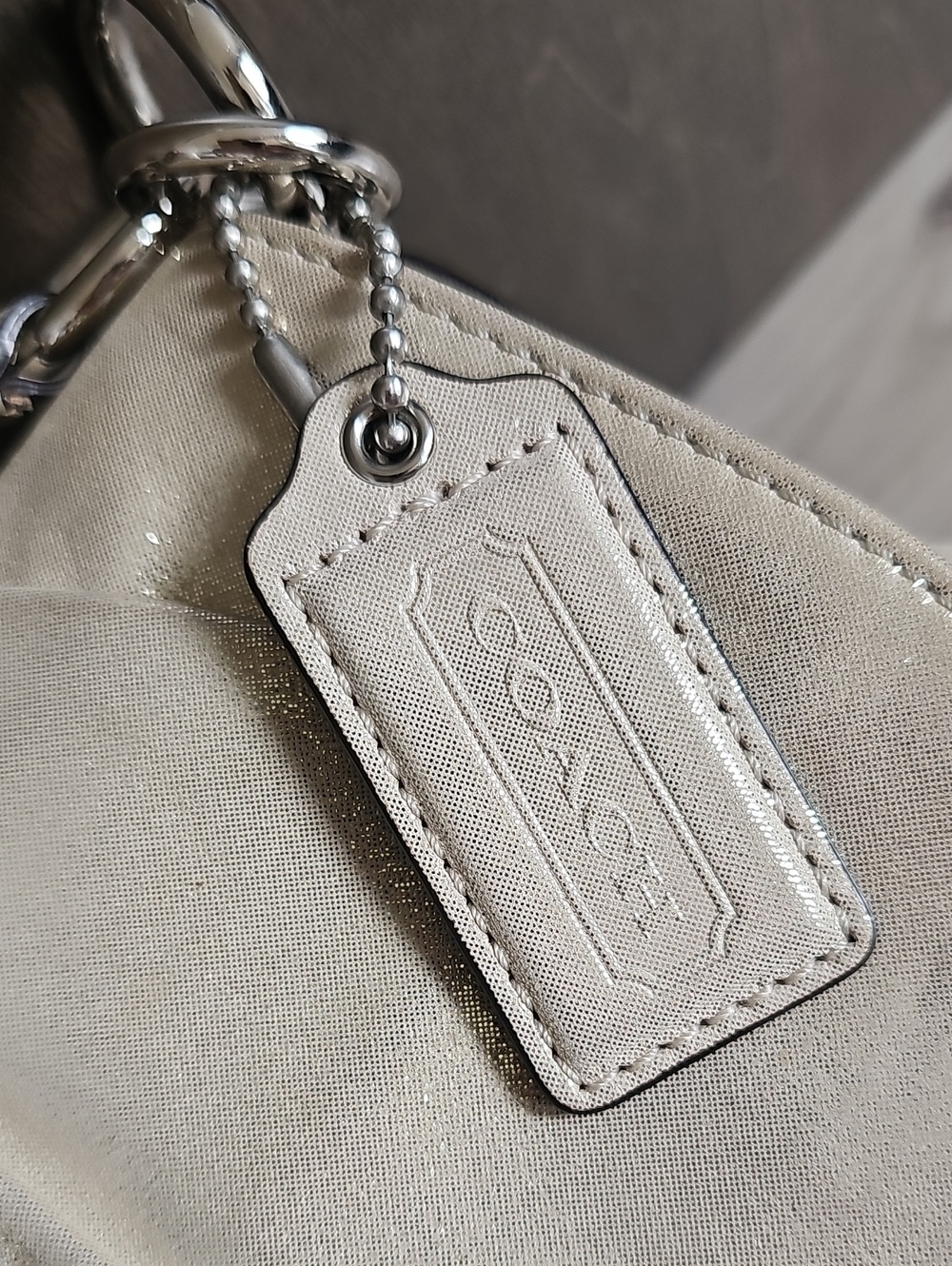 Coach F17217 Soho Flap Metallic Shimmer Champagne Gold Shoulder Bag *Read Cond - Picture 9 of 17